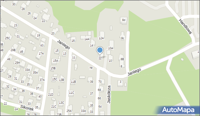 Rybnik, Janiego Leopolda, kpt., 12, mapa Rybnika