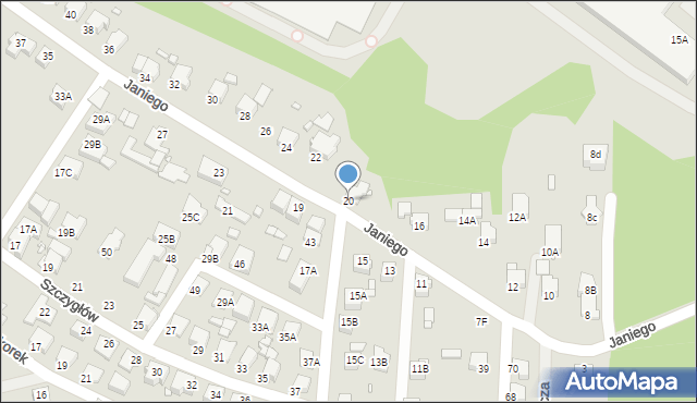 Rybnik, Janiego Leopolda, kpt., 20, mapa Rybnika