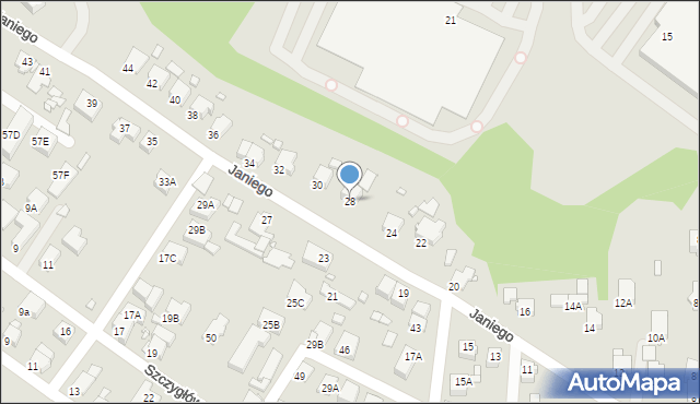 Rybnik, Janiego Leopolda, kpt., 28, mapa Rybnika