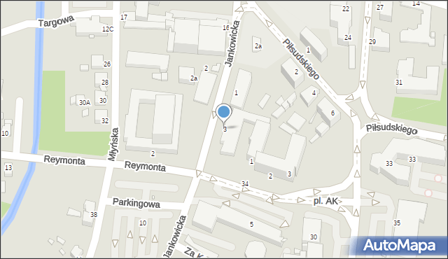 Rybnik, Jankowicka, 3, mapa Rybnika