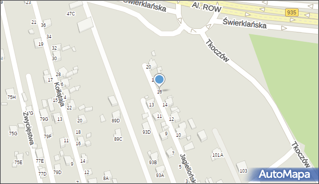 Rybnik, Jagiellońska, 16, mapa Rybnika