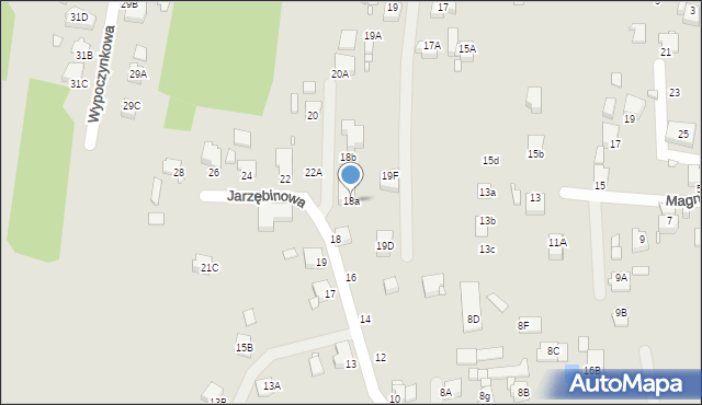 Rybnik, Jarzębinowa, 18a, mapa Rybnika