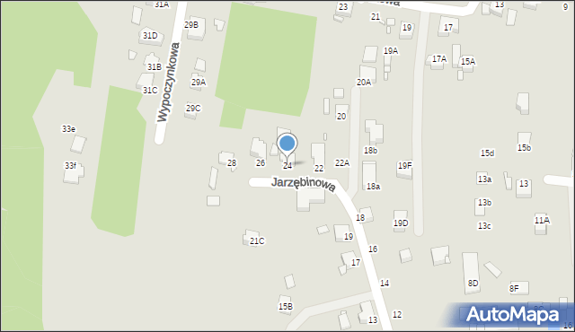 Rybnik, Jarzębinowa, 24, mapa Rybnika