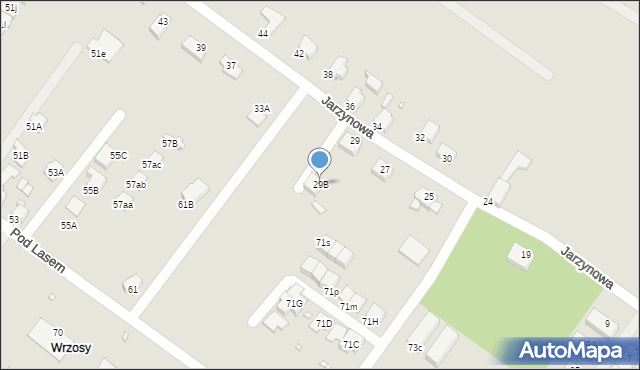 Rybnik, Jarzynowa, 29B, mapa Rybnika