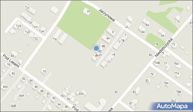 Rybnik, Jarzynowa, 9F, mapa Rybnika