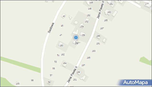 Ryczów, Jana Pawła II, 158, mapa Ryczów