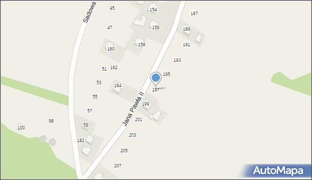 Ryczów, Jana Pawła II, 197, mapa Ryczów