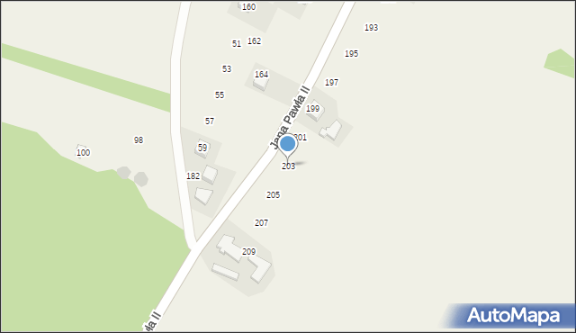 Ryczów, Jana Pawła II, 203, mapa Ryczów