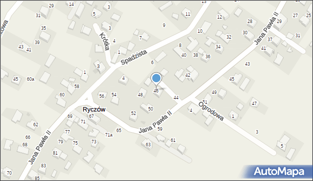 Ryczów, Jana Pawła II, 46, mapa Ryczów
