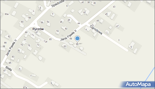 Ryczów, Jana Pawła II, 61, mapa Ryczów