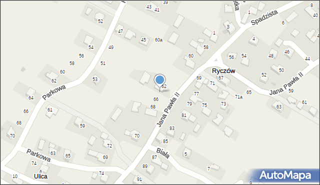 Ryczów, Jana Pawła II, 64, mapa Ryczów