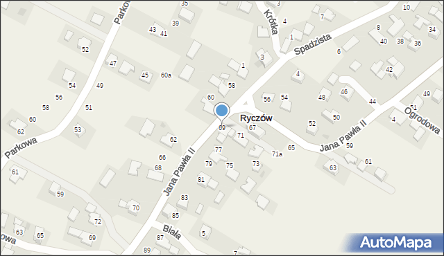 Ryczów, Jana Pawła II, 69, mapa Ryczów