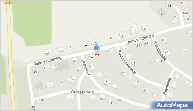 Rydzyna, Jana z Czerniny, 22B, mapa Rydzyna