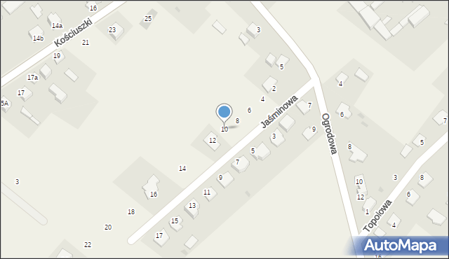 Rzekuń, Jaśminowa, 10, mapa Rzekuń