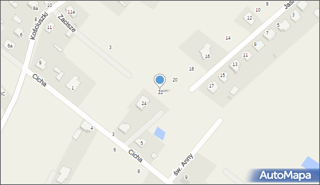 Rzekuń, Jaśminowa, 22, mapa Rzekuń