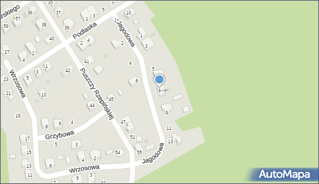 Rzepin, Jagodowa, 7, mapa Rzepin