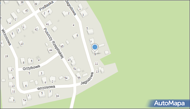 Rzepin, Jagodowa, 9, mapa Rzepin