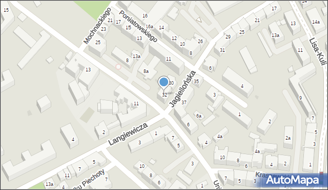 Rzeszów, Jagiellońska, 32, mapa Rzeszów