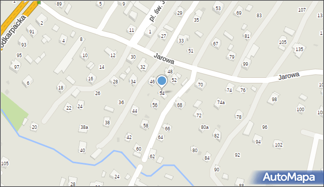 Rzeszów, Jarowa, 54, mapa Rzeszów