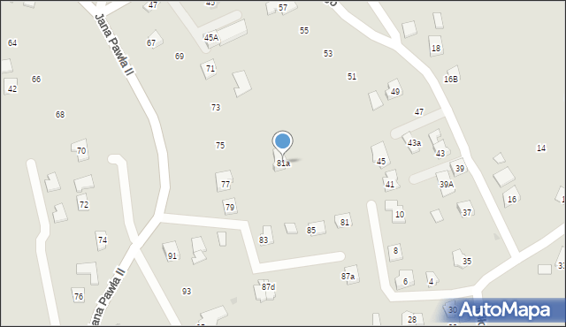 Rzeszów, Jana Pawła II, 81a, mapa Rzeszów