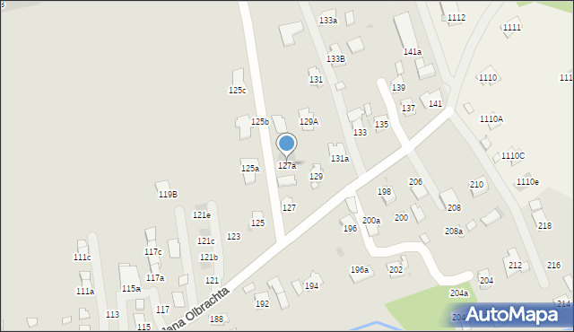 Rzeszów, Jana Olbrachta, 127a, mapa Rzeszów