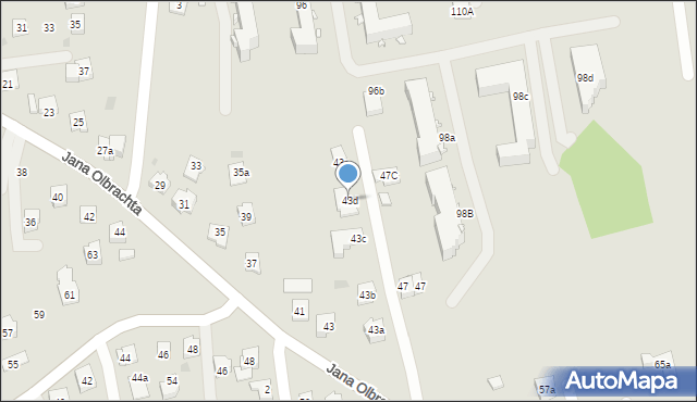 Rzeszów, Jana Olbrachta, 43d, mapa Rzeszów