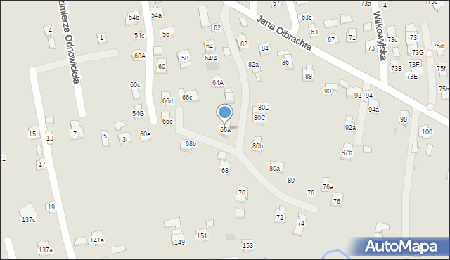 Rzeszów, Jana Olbrachta, 66a, mapa Rzeszów