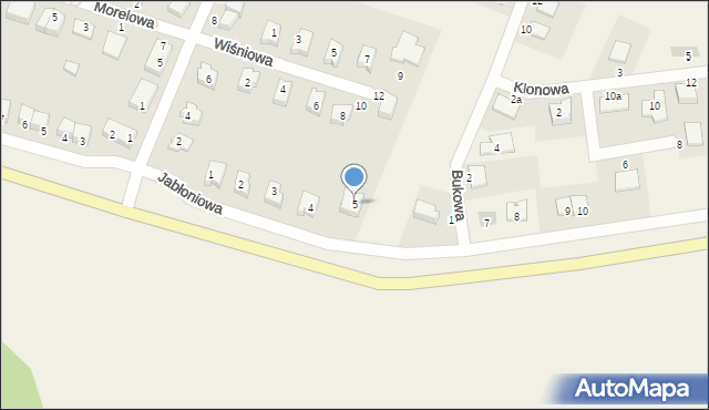 Sadków, Jabłoniowa, 5, mapa Sadków