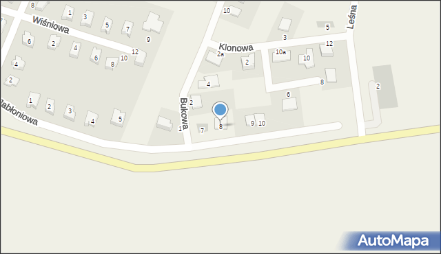 Sadków, Jabłoniowa, 8, mapa Sadków