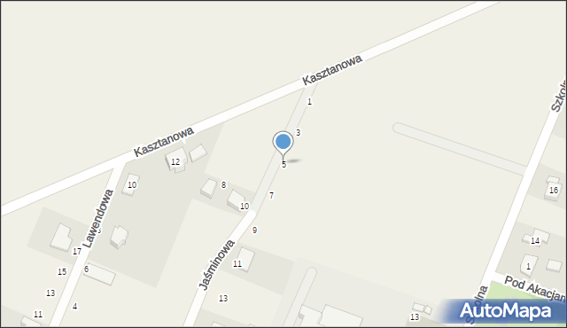 Sadków, Jaśminowa, 5, mapa Sadków