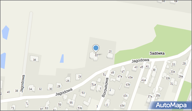 Sadowa, Jagodowa, 22, mapa Sadowa