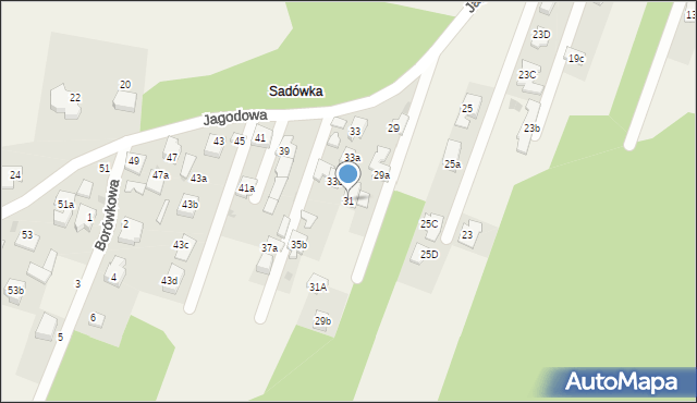 Sadowa, Jagodowa, 31, mapa Sadowa