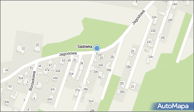 Sadowa, Jagodowa, 35, mapa Sadowa
