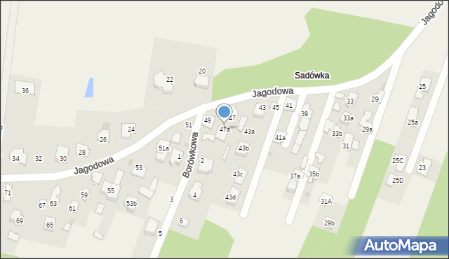 Sadowa, Jagodowa, 47a, mapa Sadowa