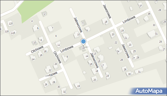 Sady, Jałowcowa, 12, mapa Sady