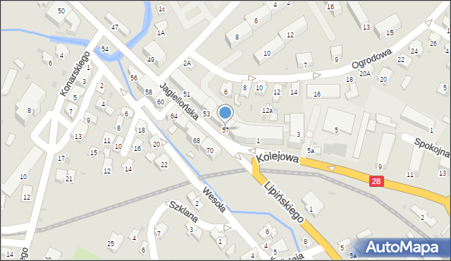 Sanok, Jagiellońska, 57, mapa Sanok