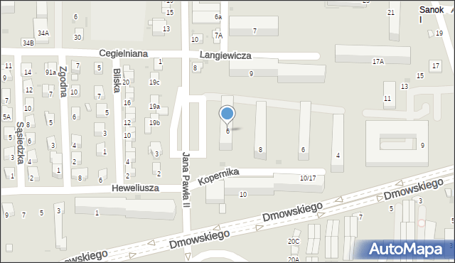 Sanok, Jana Pawła II, 6, mapa Sanok