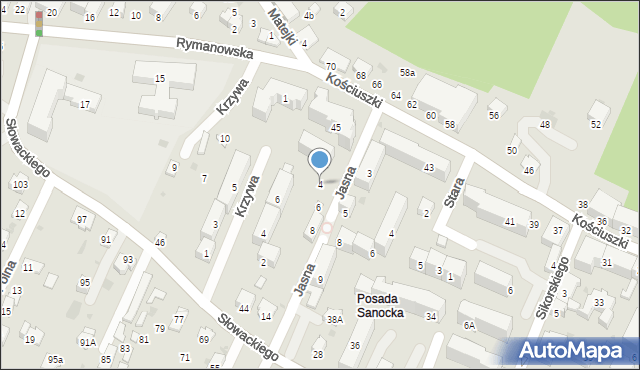 Sanok, Jasna, 4, mapa Sanok
