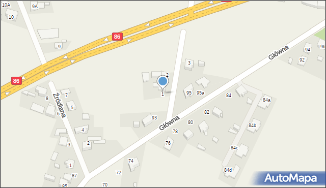 Sarnów, Jasna, 1, mapa Sarnów