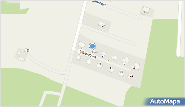 Sąsieczno, Jałowcowa, 3, mapa Sąsieczno