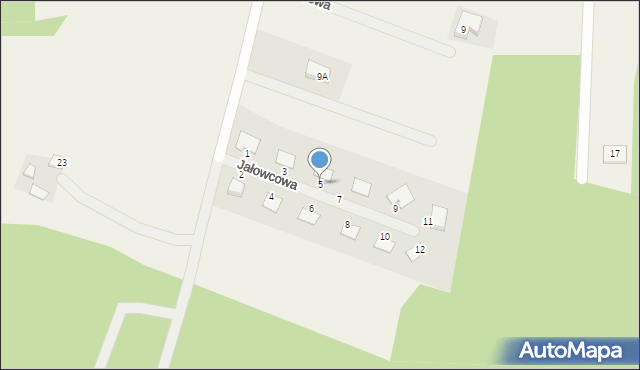 Sąsieczno, Jałowcowa, 5, mapa Sąsieczno