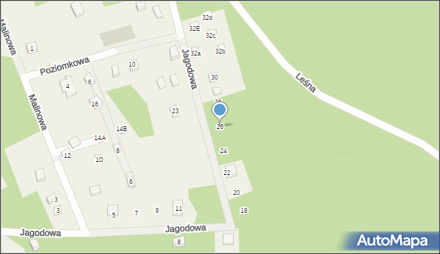 Sasino, Jagodowa, 26, mapa Sasino