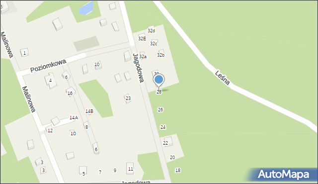 Sasino, Jagodowa, 28, mapa Sasino