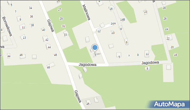 Sasino, Jagodowa, 3, mapa Sasino