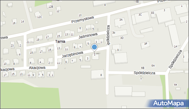 Sędziszów, Jarzębinowa, 1, mapa Sędziszów