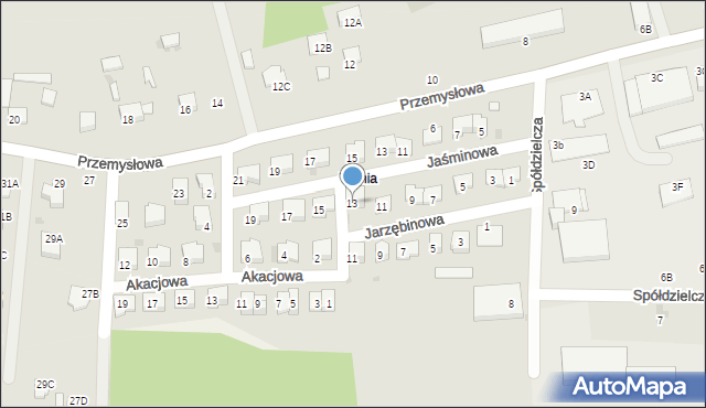 Sędziszów, Jaśminowa, 13, mapa Sędziszów