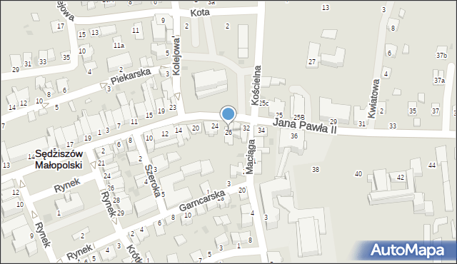 Sędziszów Małopolski, Jana Pawła II, 26, mapa Sędziszów Małopolski