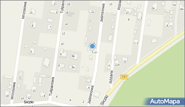Siczki, Jaśminowa, 13, mapa Siczki