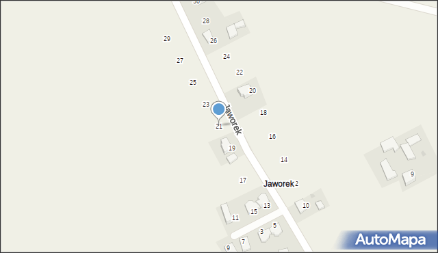 Sieborowice, Jaworek, 21, mapa Sieborowice