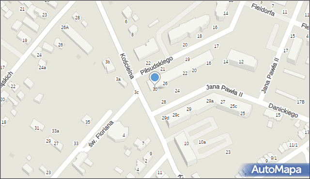 Siechnice, Jana Pawła II, 30, mapa Siechnice